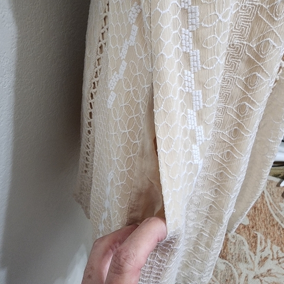 Free People Wherever You Go Sleevless Ivory Lace Dress Size S - Picture 9 of 13